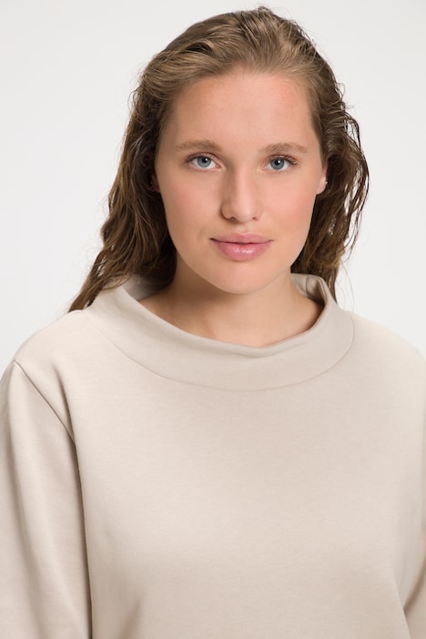 Sweatshirt, Stehkragen, Langarm, Biobaumwolle