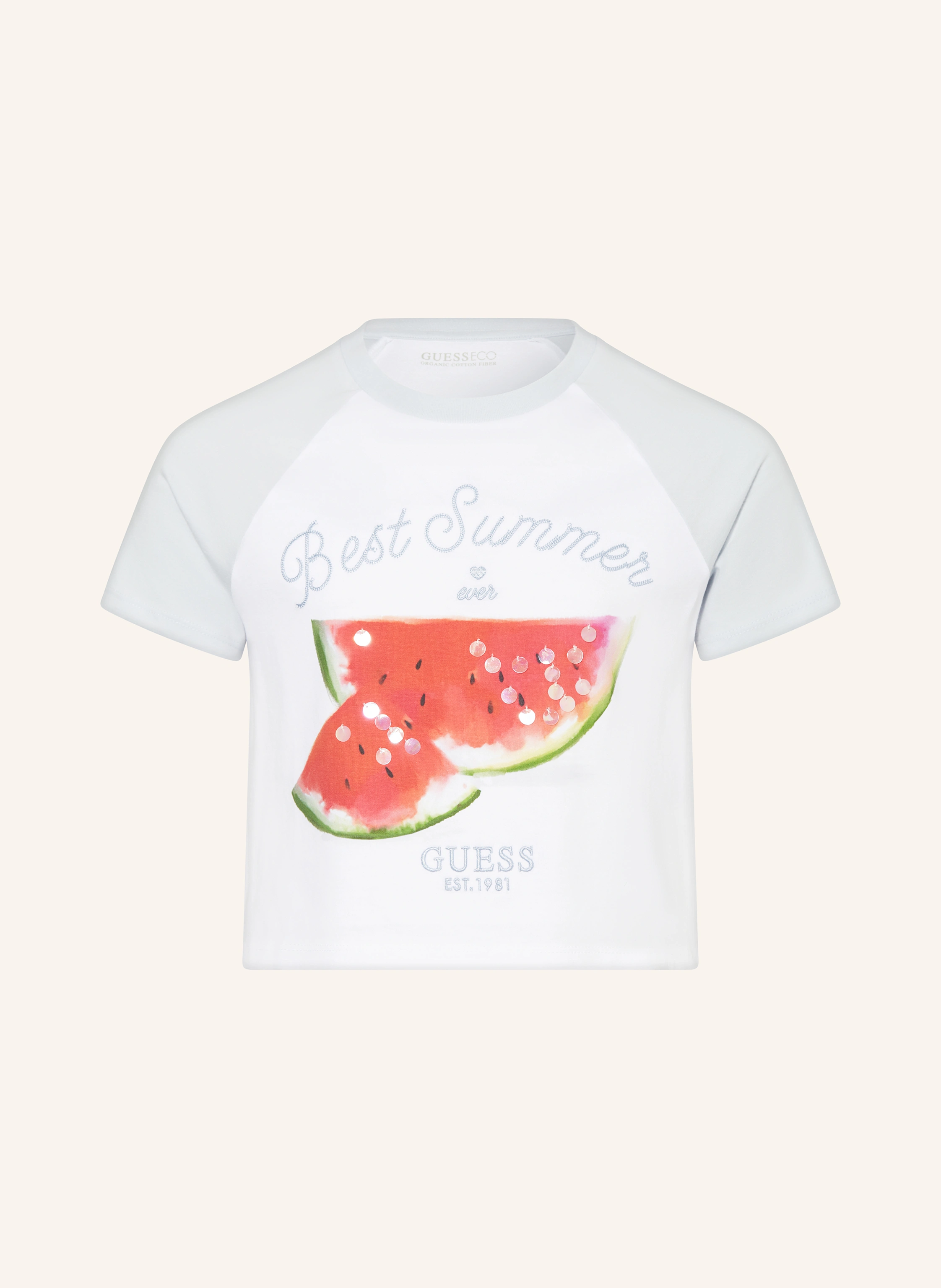 GUESS Cropped-Shirt mit Pailletten