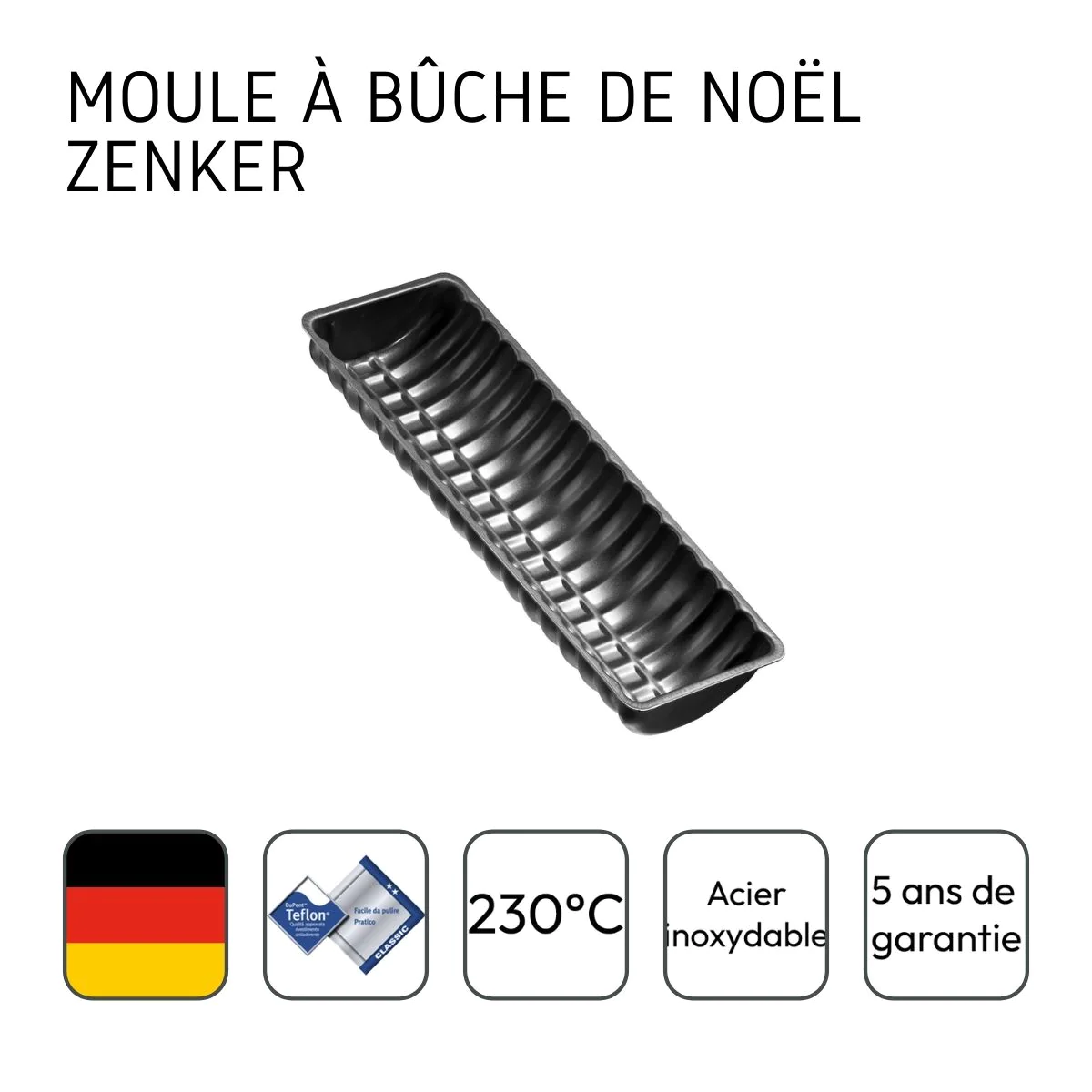 Moule à bûche de Noël Black Metallic Zenker
