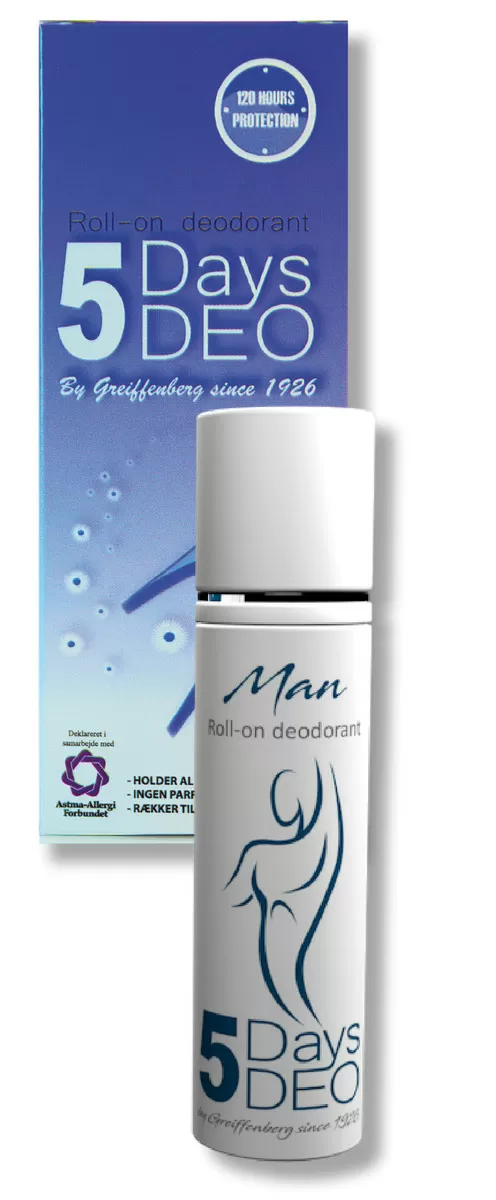 5 Days Deo Mænd, Roll-on - 30 ml.