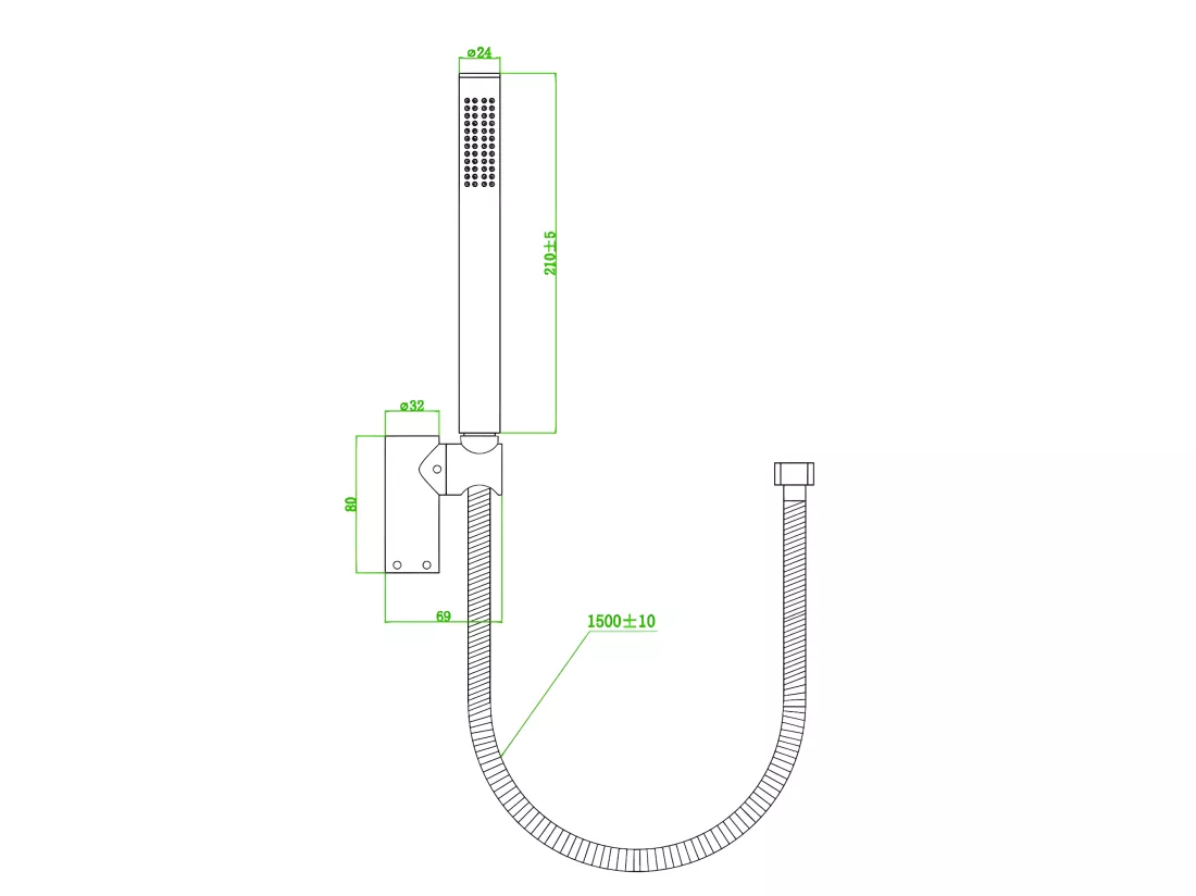Luisa combiné support de douche 3 pièces gris gun métal - Essebagno