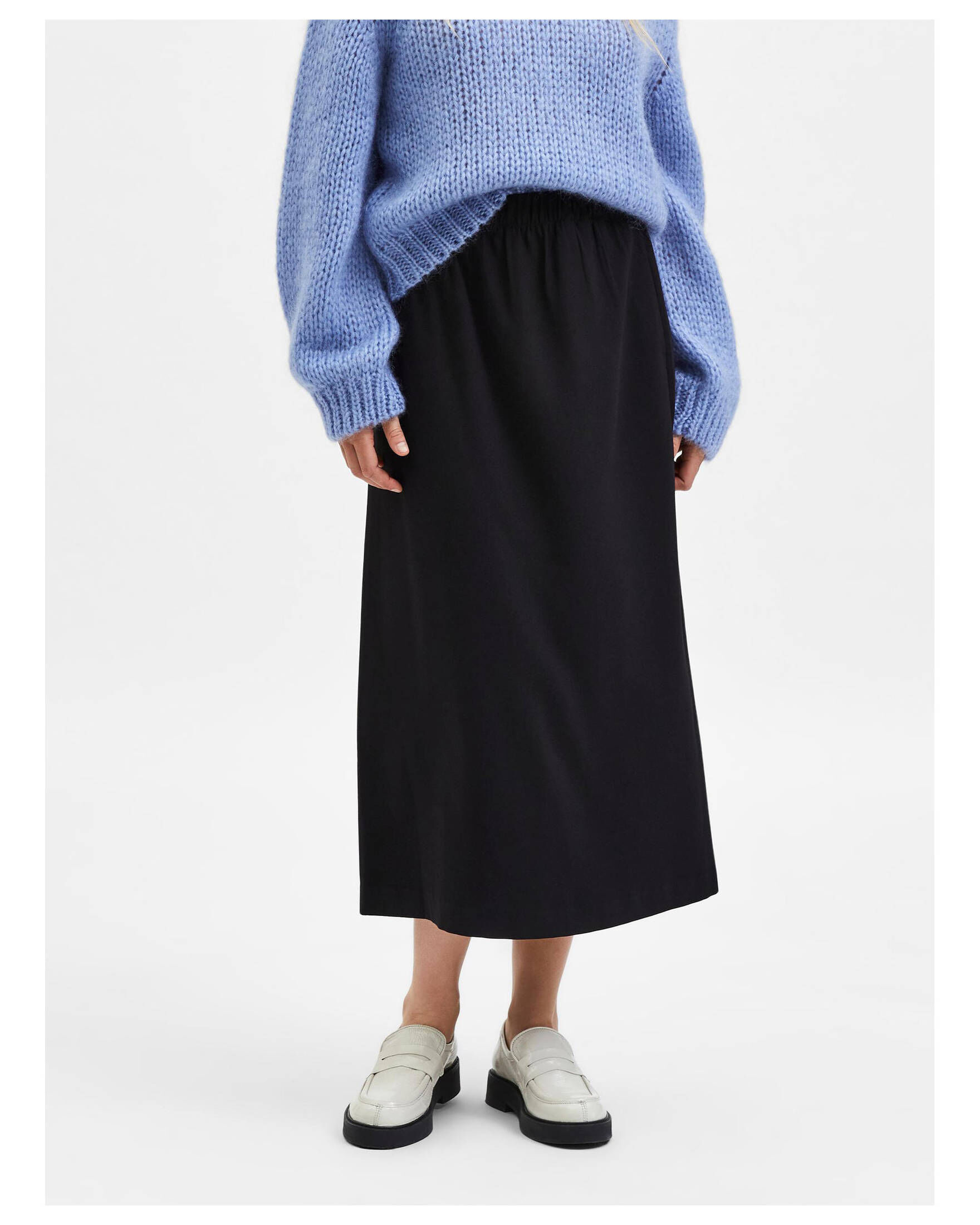 Selected Femme| Damen Rock SLFTINNI-RELAXED MW MIDI SKIRT B