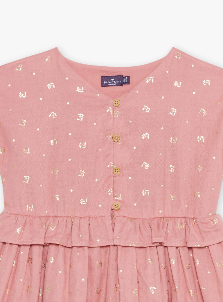 Robe vieux rose à fleurs