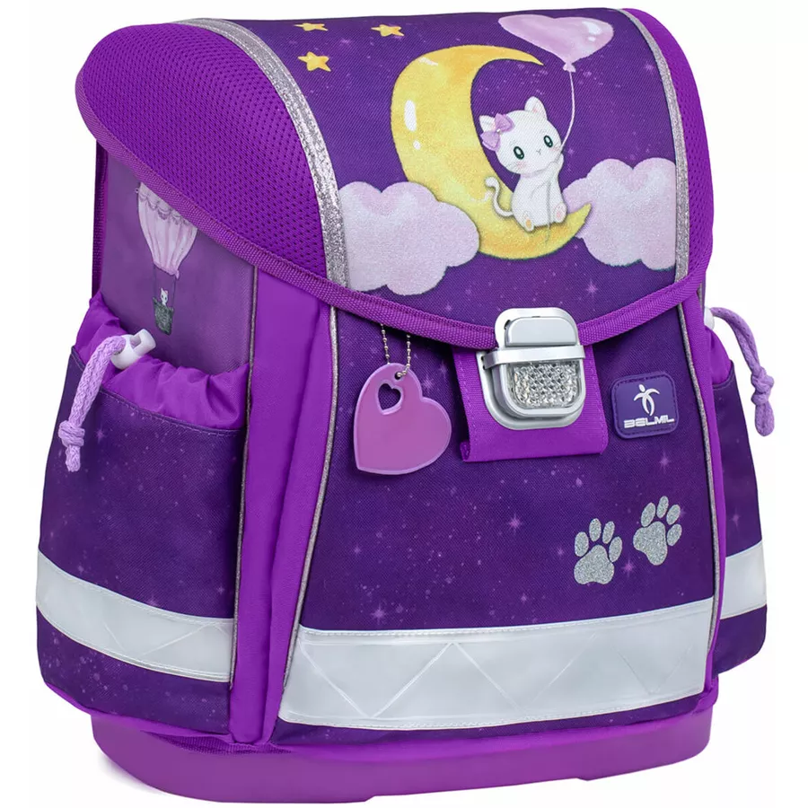 Belmil Schulranzen Classy Schulranzen Set 5-teilig mit Brustgurt Caty on the Moon
