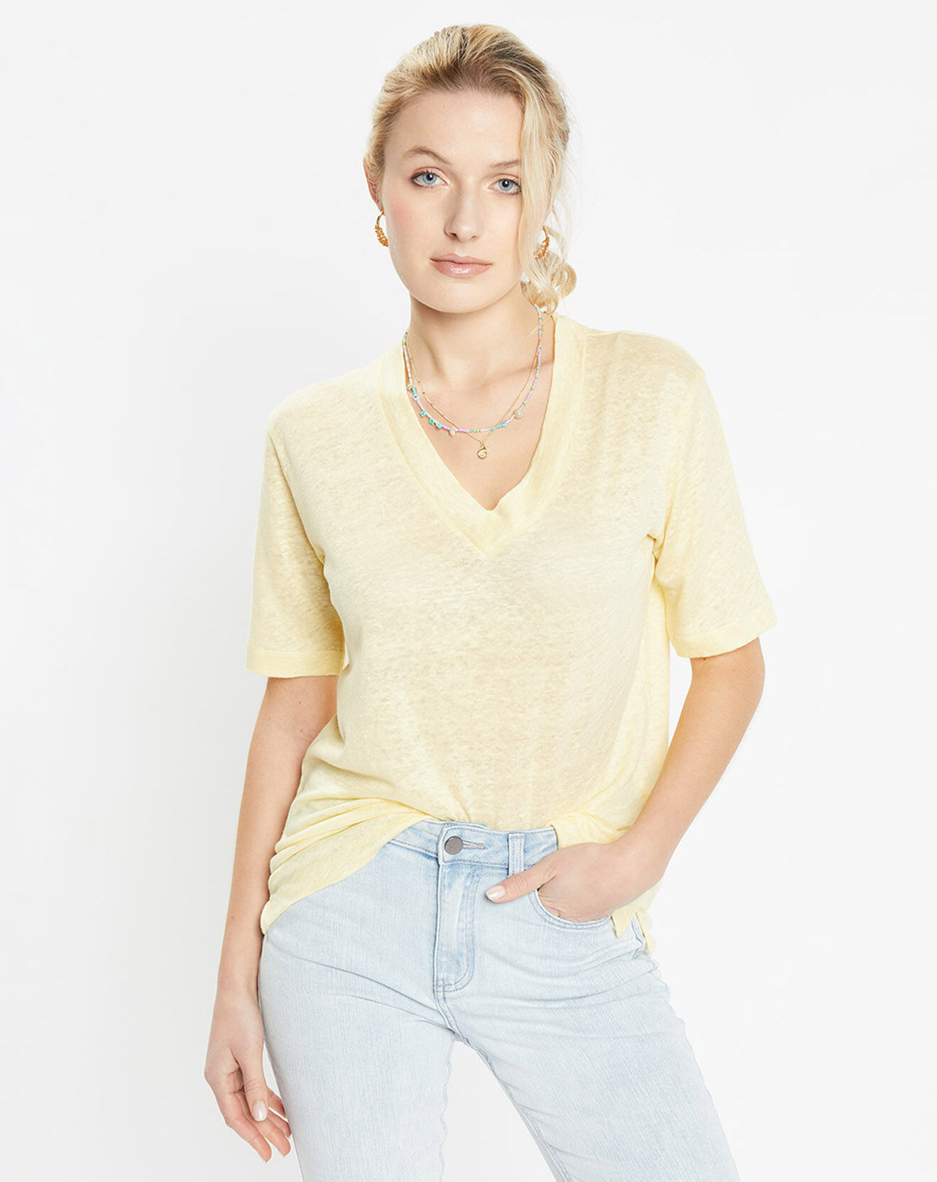 Jodhpur T-Shirt 100% Lin Matari jaune