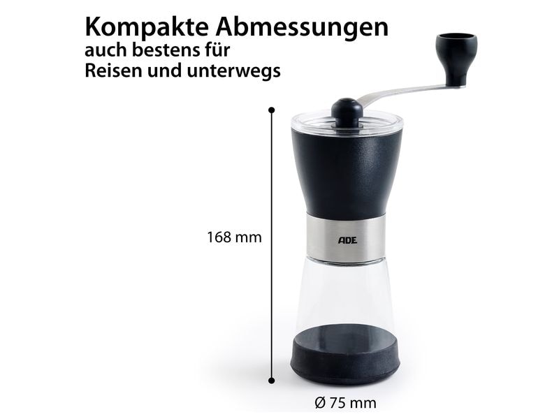 ADE Kaffeemühle Schwarz Mechanische Kaffeemühle