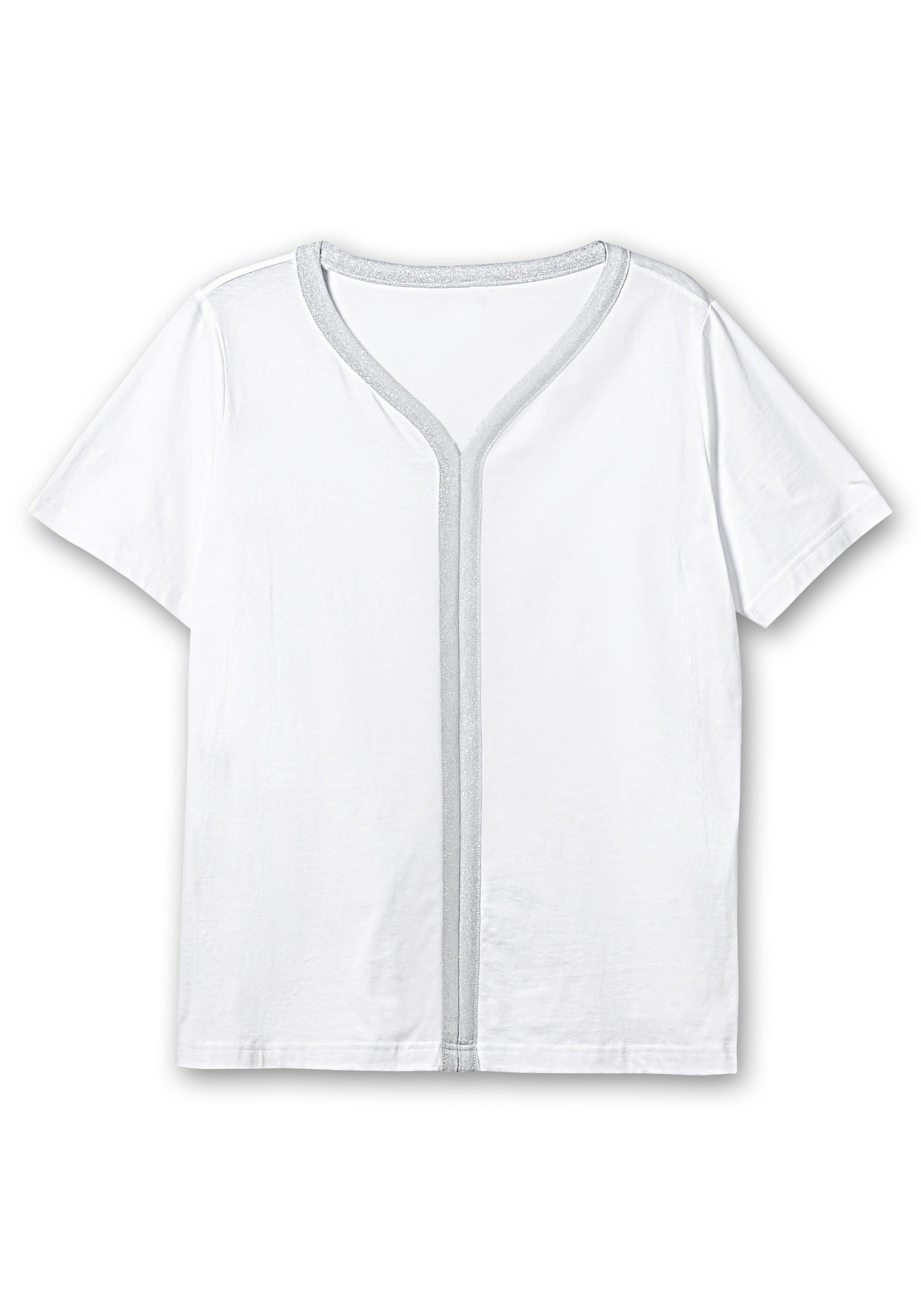 Jerseyshirt mit silberfarbenem Zierband