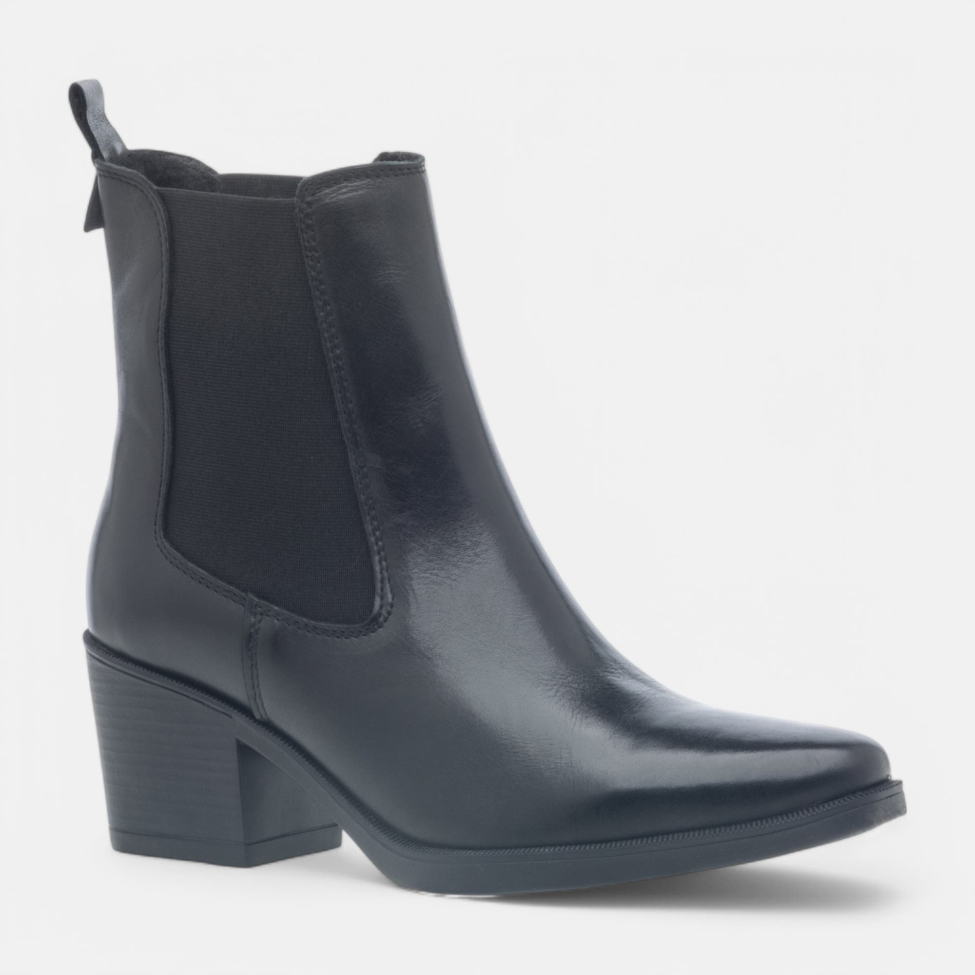 Santiags à talon Femme en cuir noir