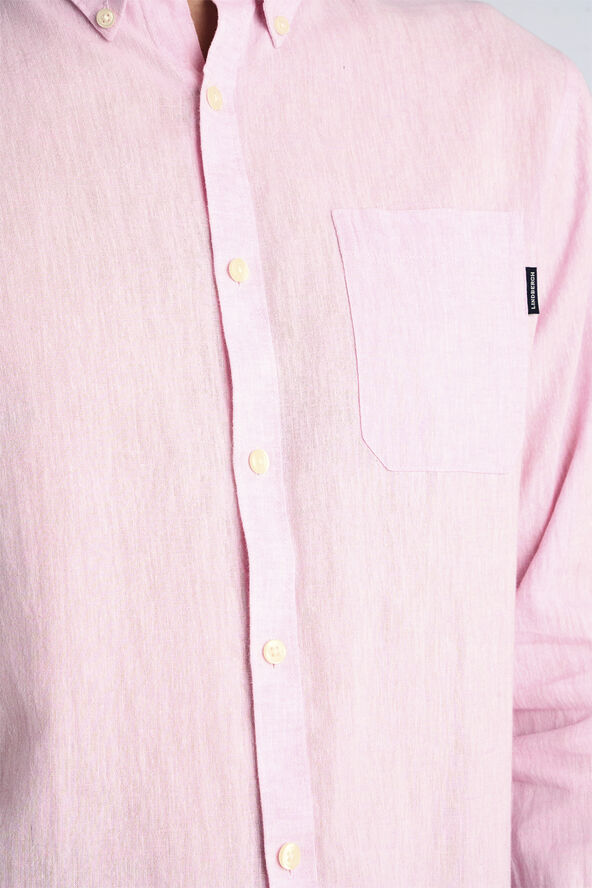 Lindbergh Cotton/linen shirt L/S Lyserød
