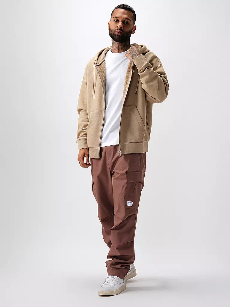 HUGO Kapuzensweatjacke NARDIMEZ beige