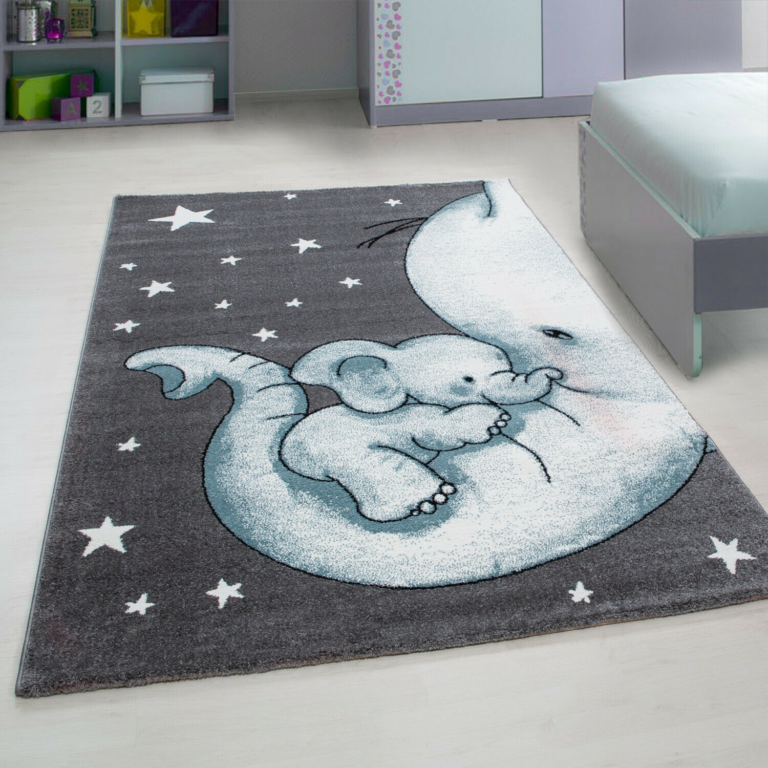 Kinderteppich,11 mm Kurzflor - Kinderteppiche Elefant Rund /Viereck