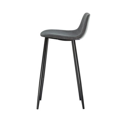 Lot de 2 tabourets MUST - pied noir - assise grise