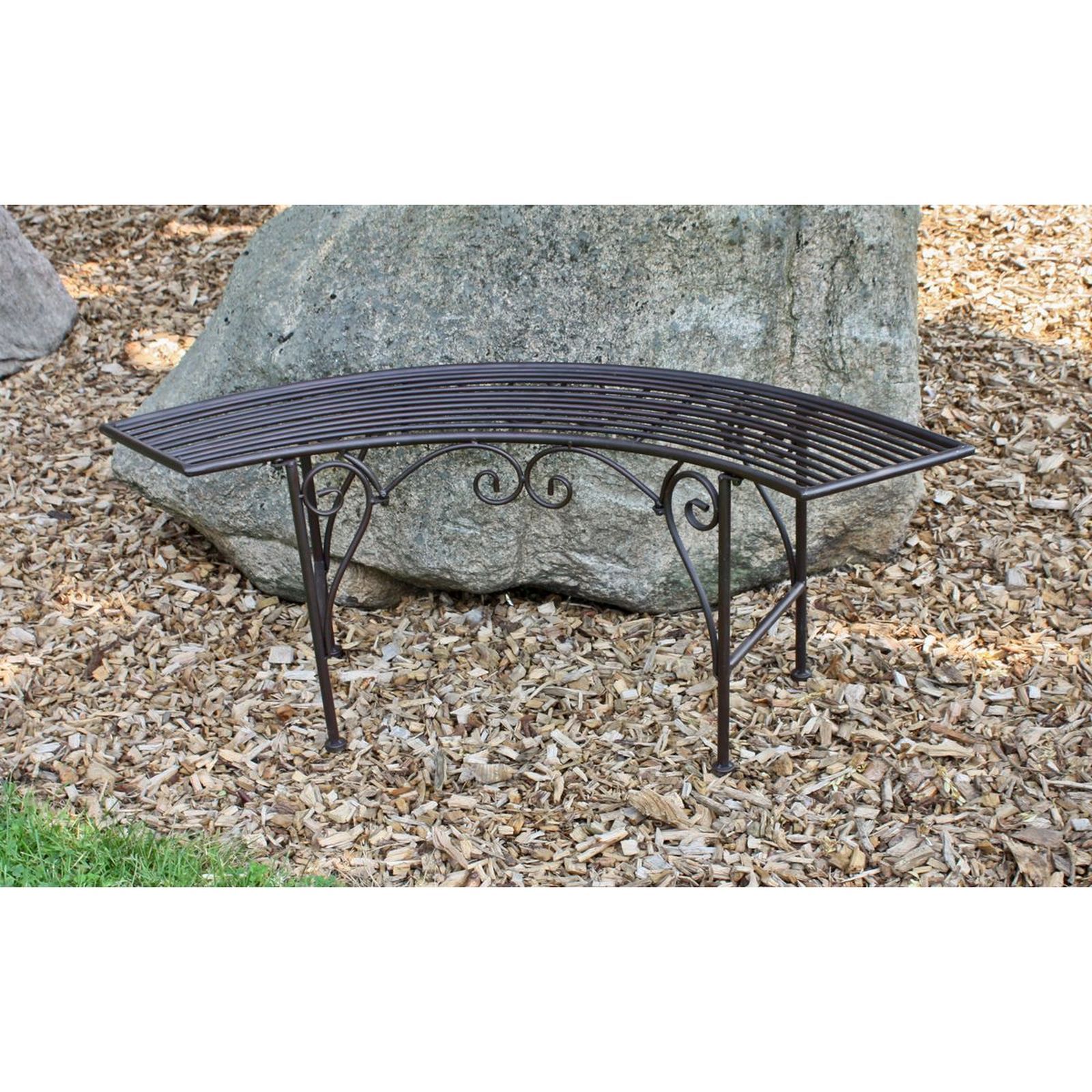 Bogenbank FUEGO - Rostoptik - Eisen - 125 cm breit