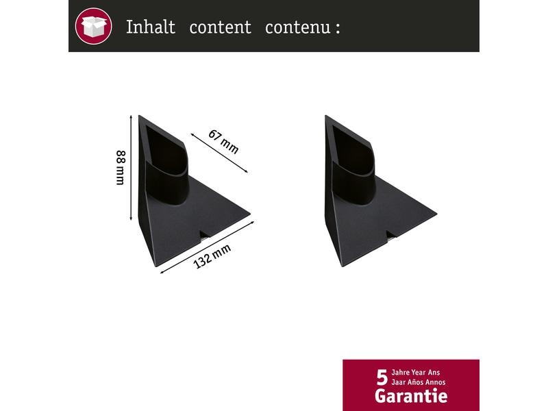 Paulmann EntertainLED Standfuss, 132 x 67 mm, Schwarz, 2 St Zubehör ohne Leuchtmittel
