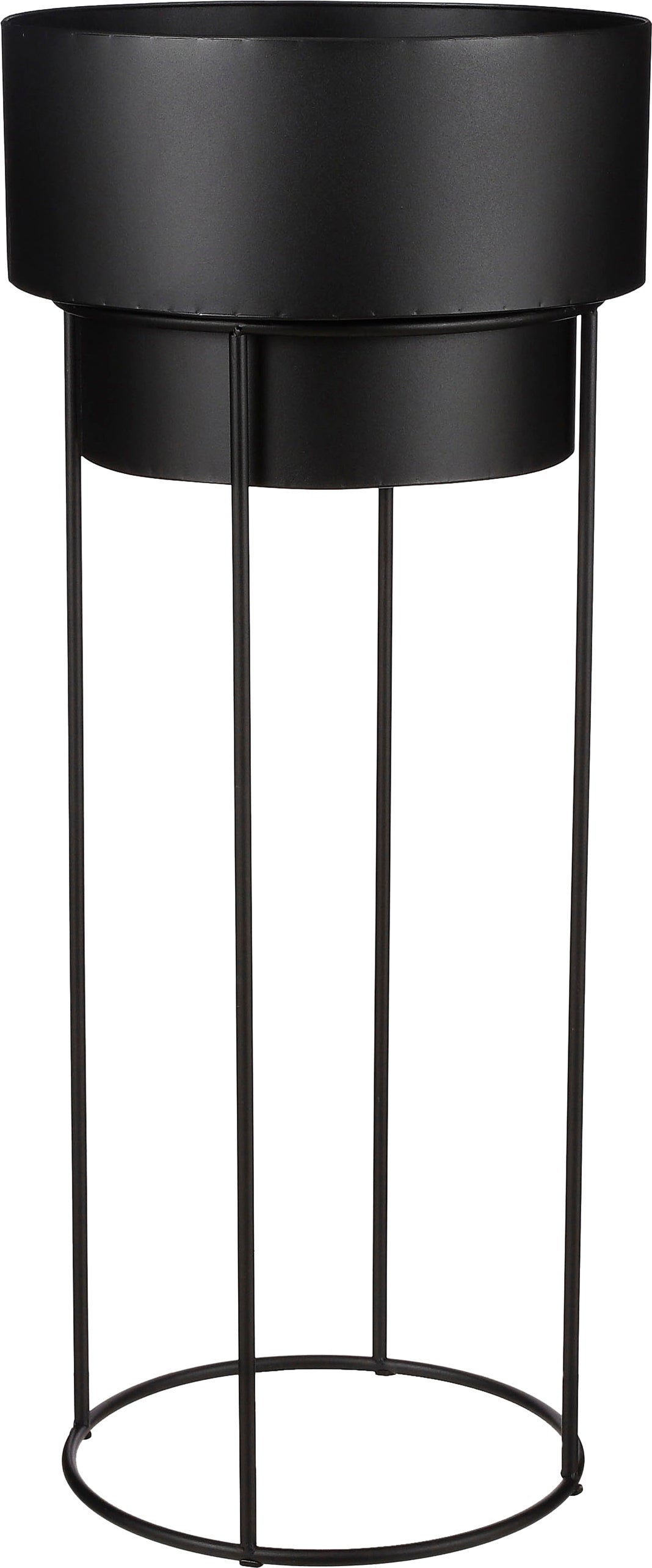 Mica Decorations bloempot op standaard zwart D 38 H 91 cm