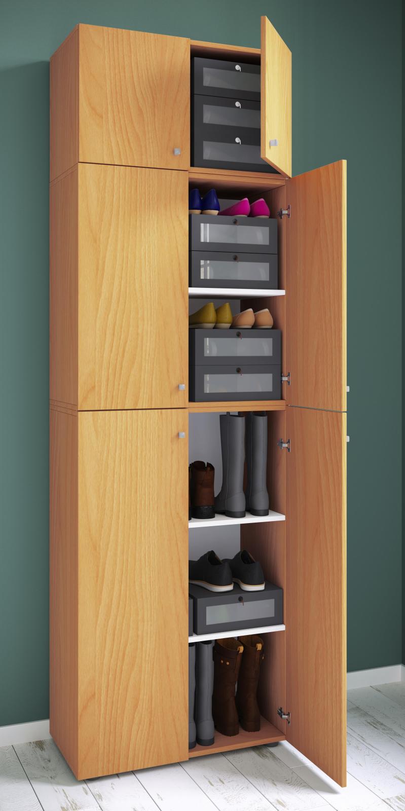 Mehrzweckschrank LONA XXL - Buche - Holz - 223 cm