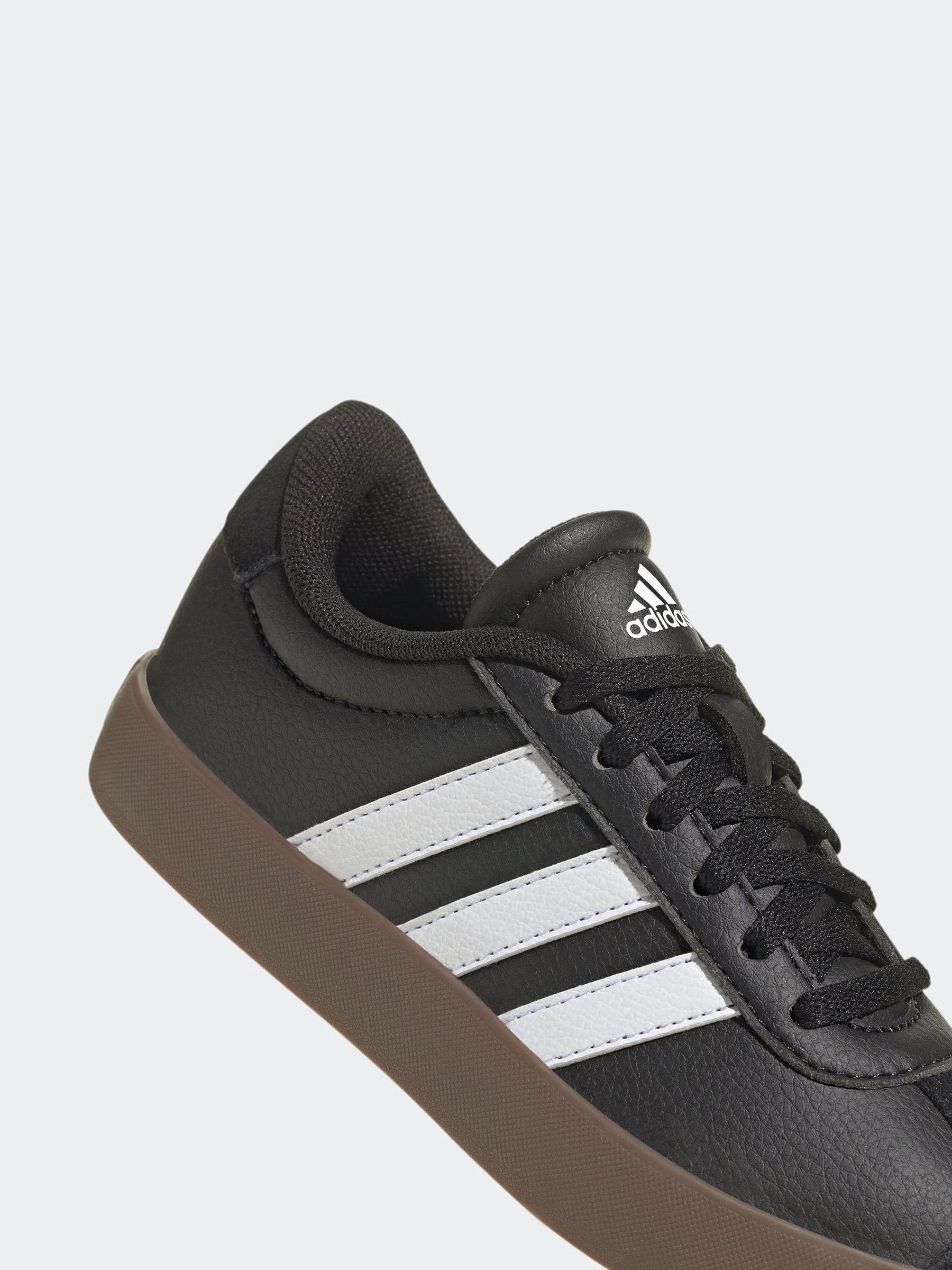 Zwart/bruin - adidas Vl Court 3.0 Suède sneakers met veters voor kinderen