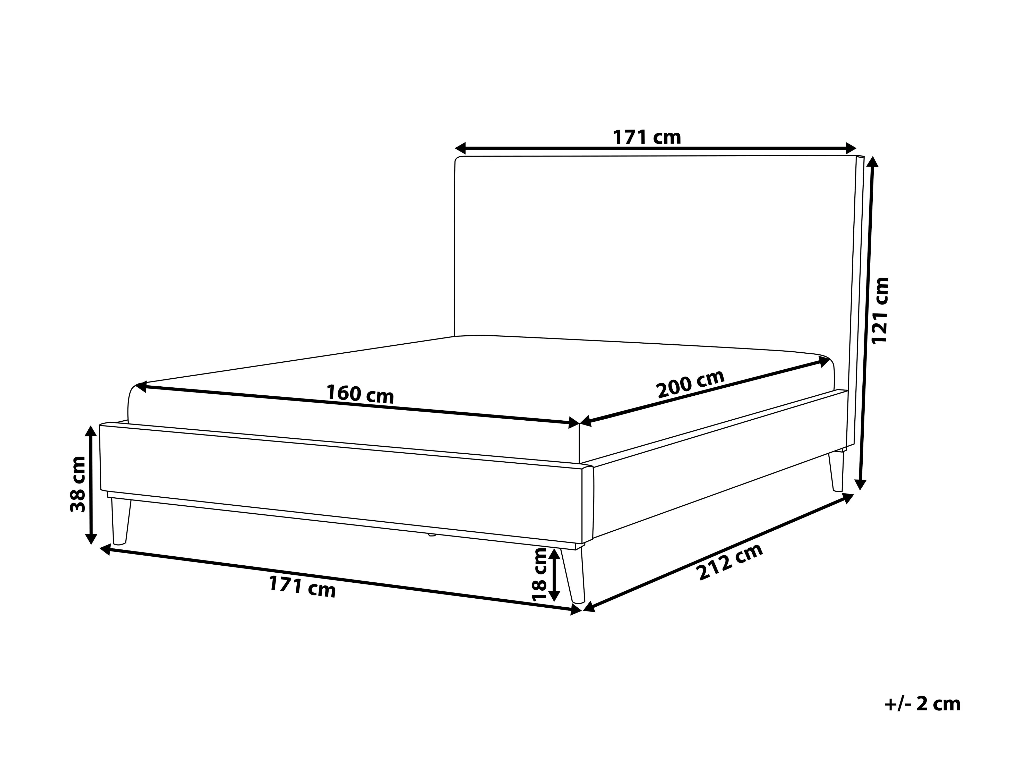 Bed Fluweel BAYONNE 180 x 200 cm Blauw