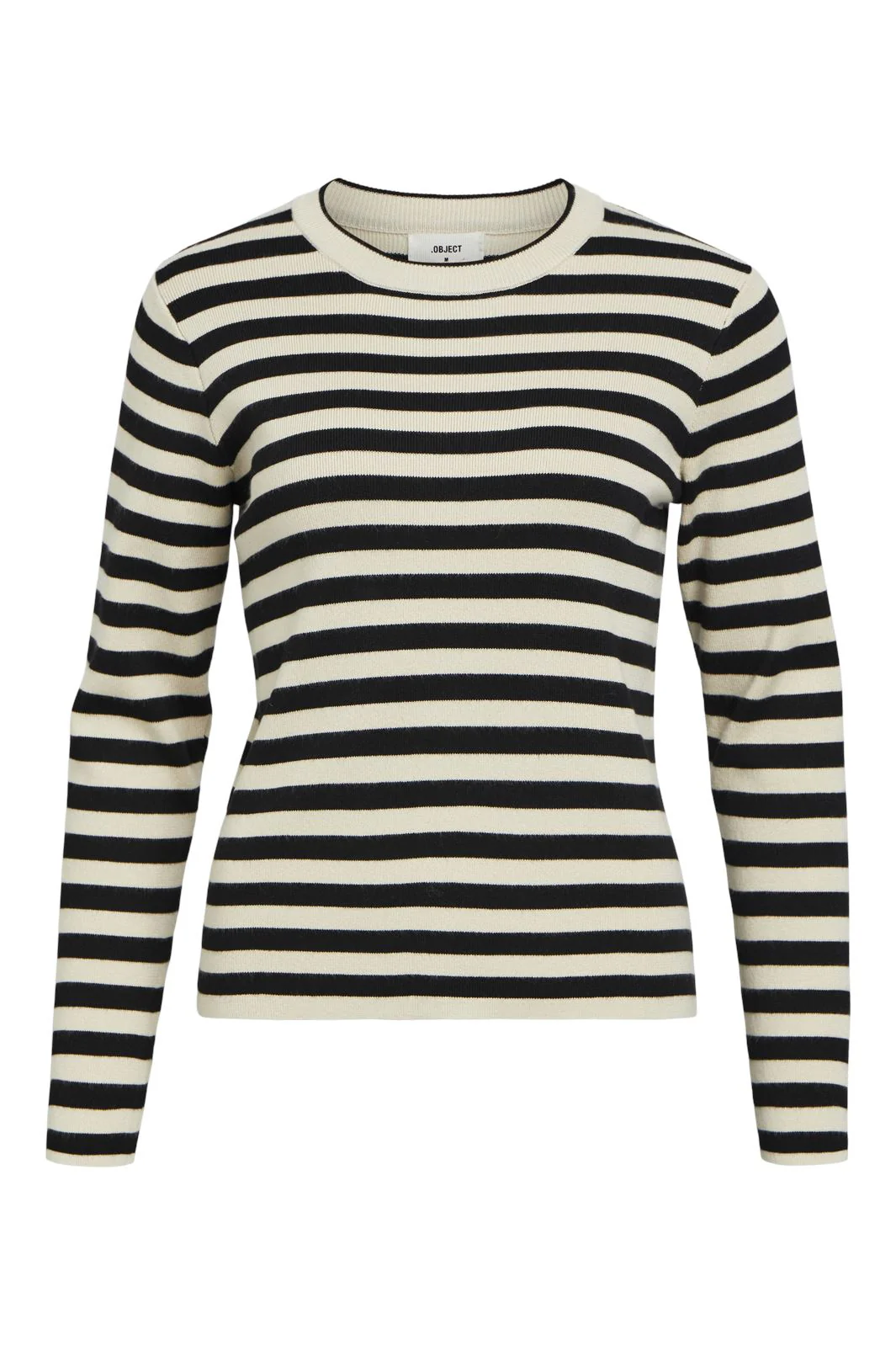 Object Objester Sli L/S Knit Pullover 4482995 sandshell black