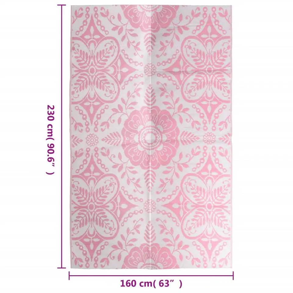 vidaXL Buitenkleed ARAKIL 160x230 cm PP roze