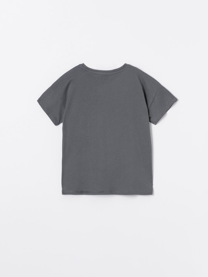 Camiseta NIRVANA com lantejoulas mágicas - Cinza Antracite