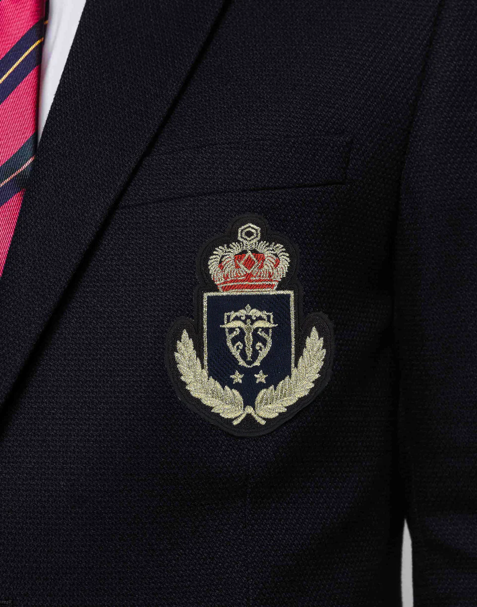 Blazer effet maille navy