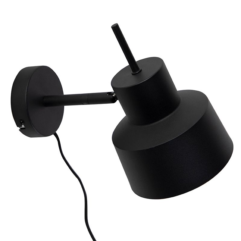 Retro wandlamp zwart draai- en kantelbaar - Chappie