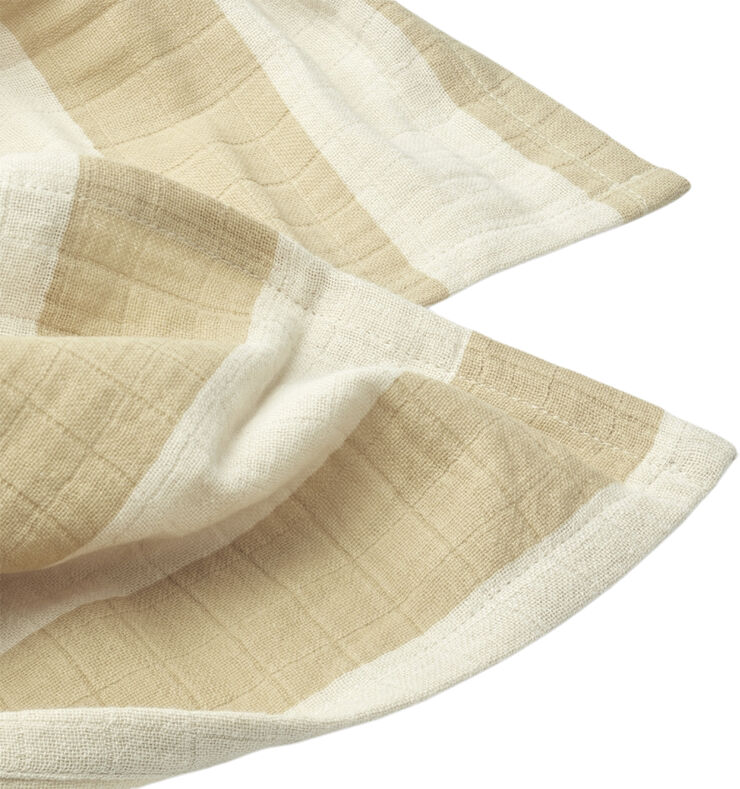 Liewood Lewis muslin cloth 2-pack Stripe: safari/sandy