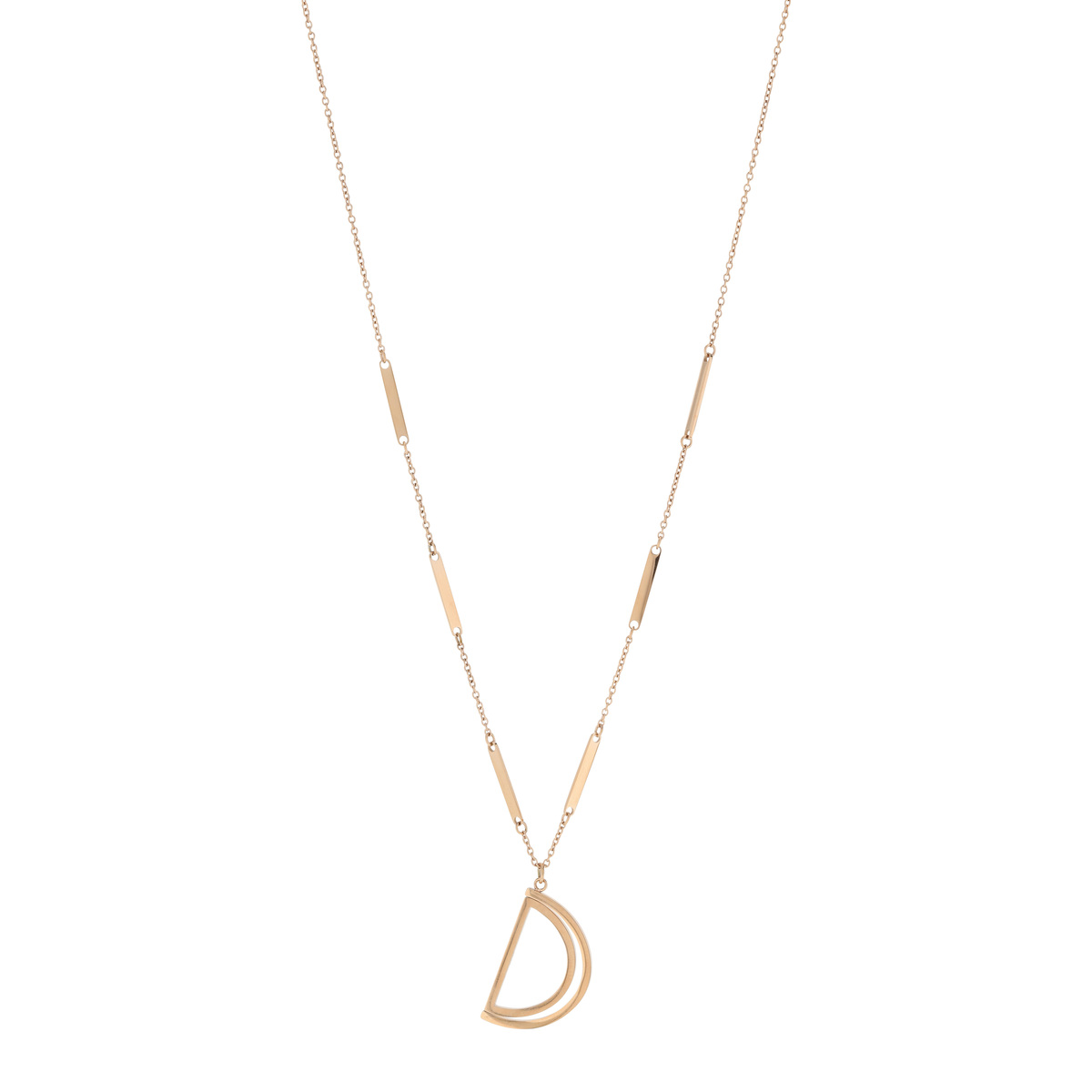 Collier acier doré rose 51 cm
