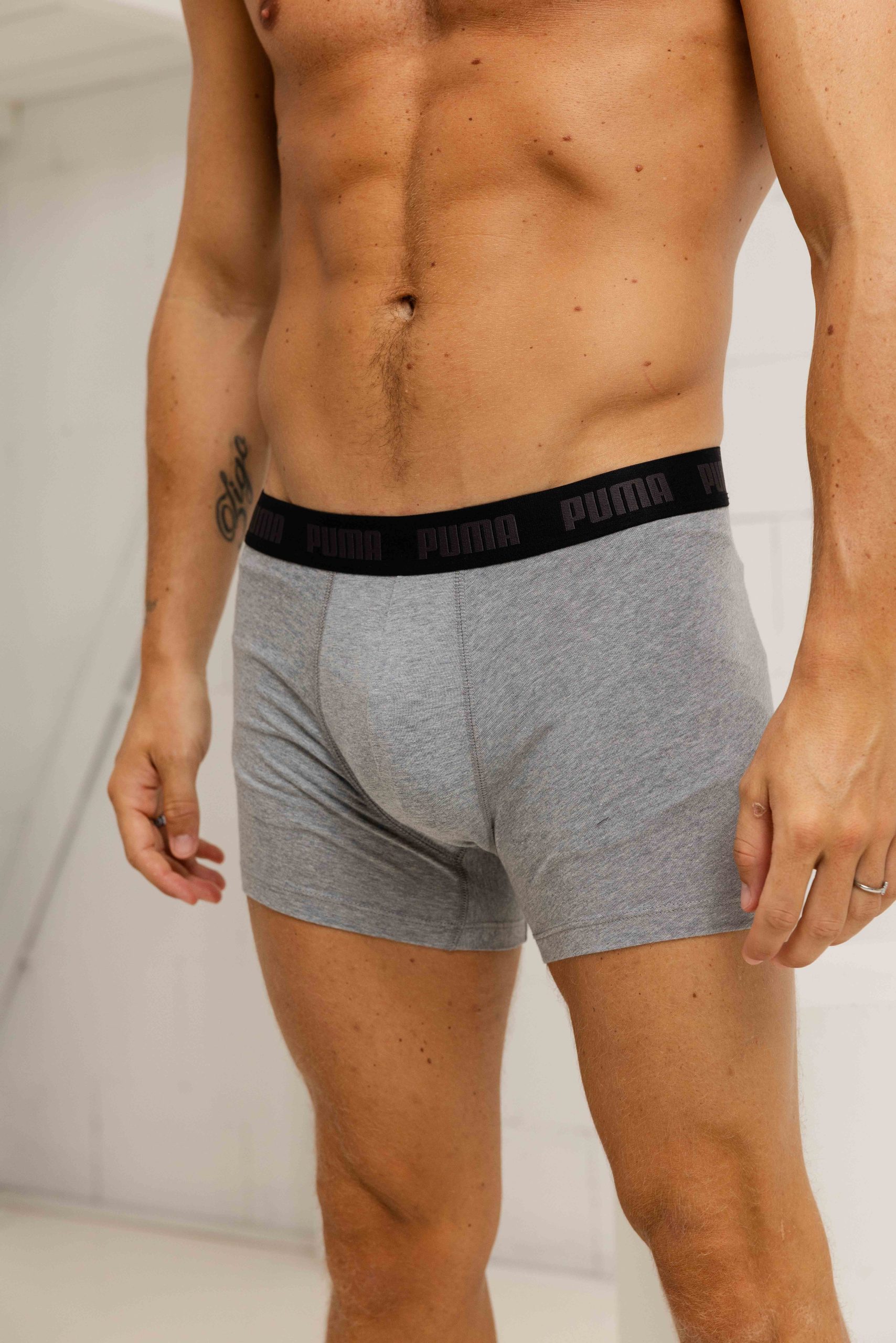 Puma Everyday Basic Boxershort Heren 3-Pack Zwart/Grijs