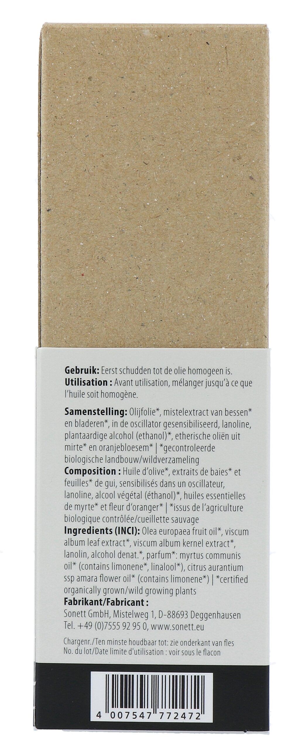Sonett Mistelform Lichaams- en Massageolie Mirte & Oranjebloesem (145 ml)
