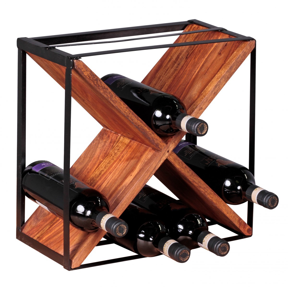 Weinregal - Sheesham massiv gebeizt - 37x37 cm