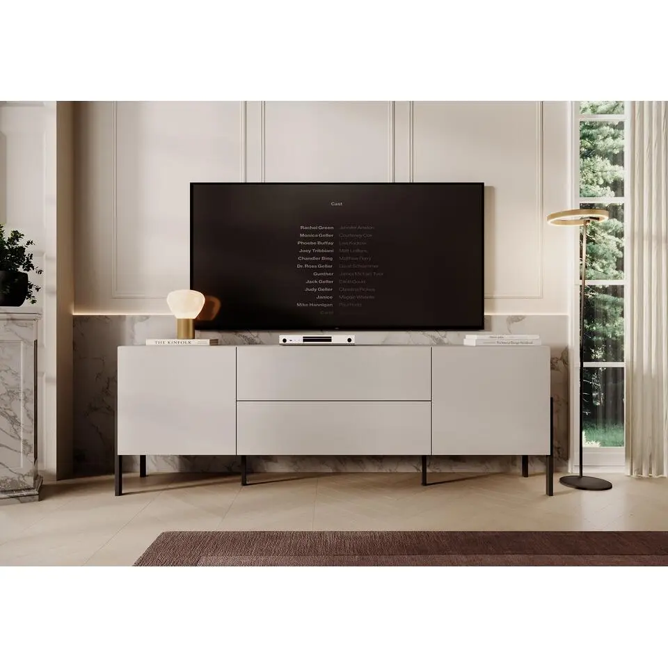 Meubella - TV-Meubel Jordy - Beige - 204 cm - Met lades