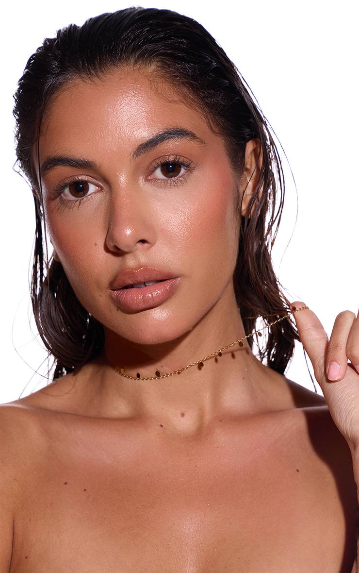 Doré Collier Pendentif Délicat En Acier Inoxydable Lisse