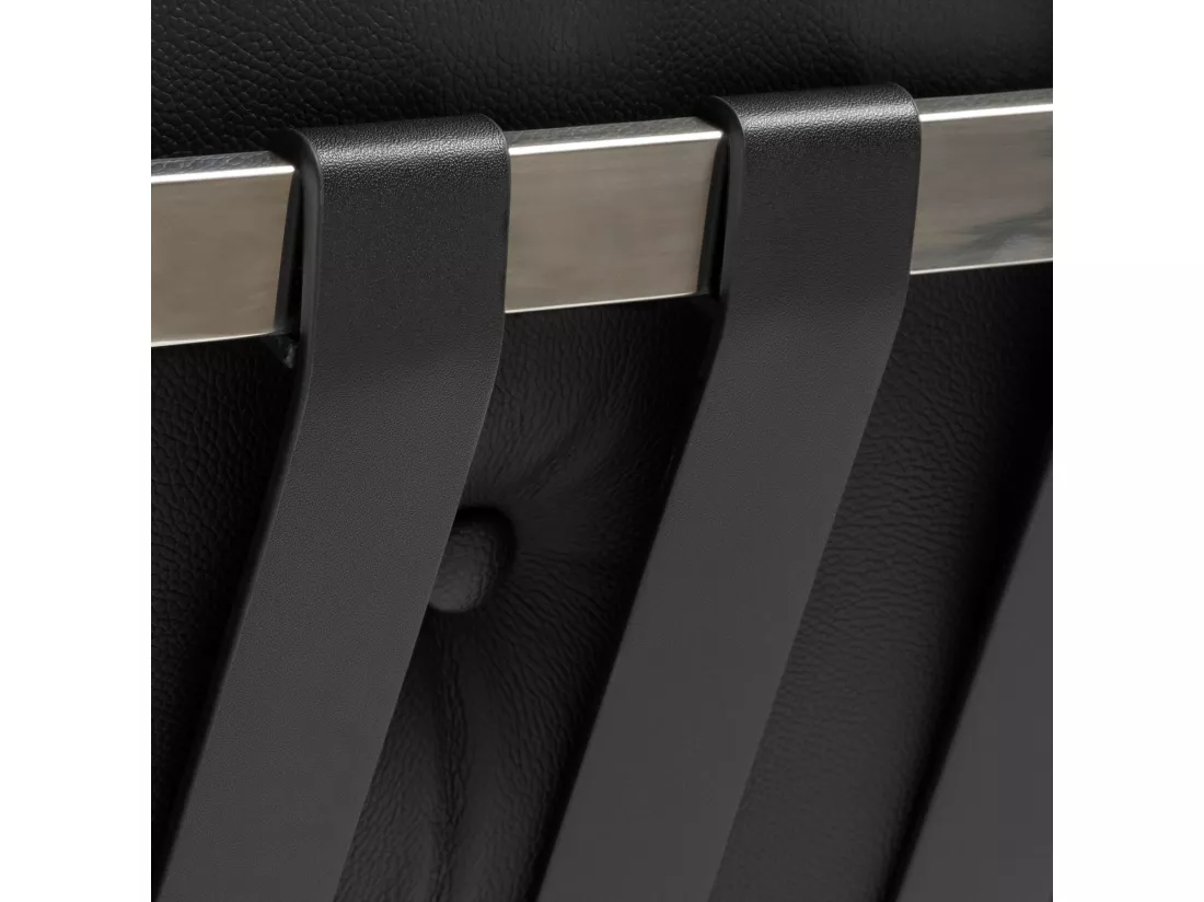 Canapé design 2 places cuir capitonné noir Barka