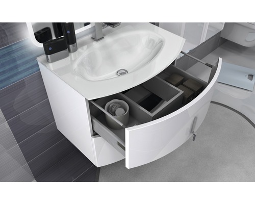Badkamermeubel Baden Haus Sting 69 cm wit hoogglans, gemonteerd
