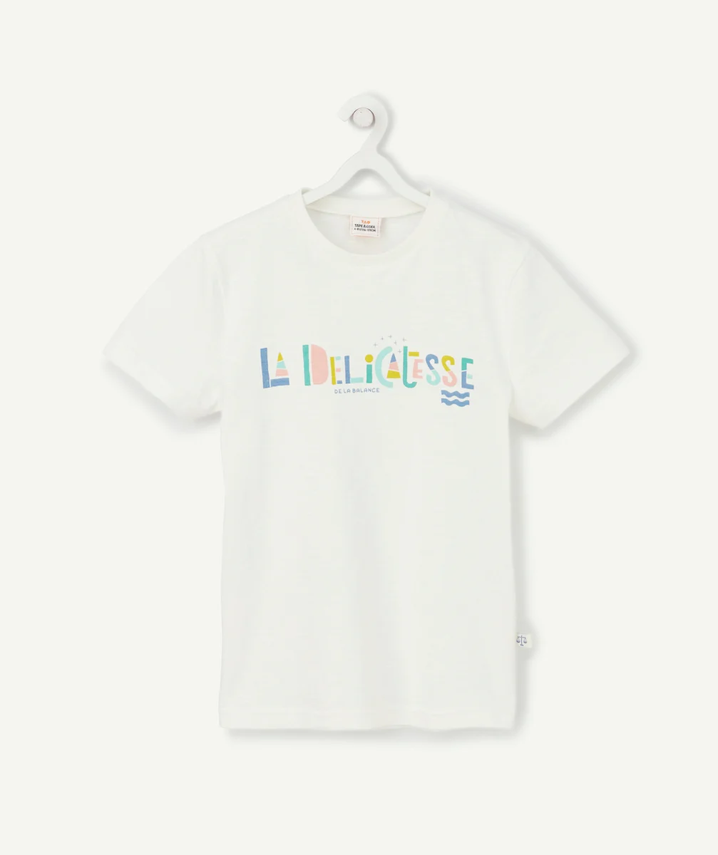 COSMIC VIBES - T-SHIRT BLANC BALANCE EN COTON BIO ENFANT