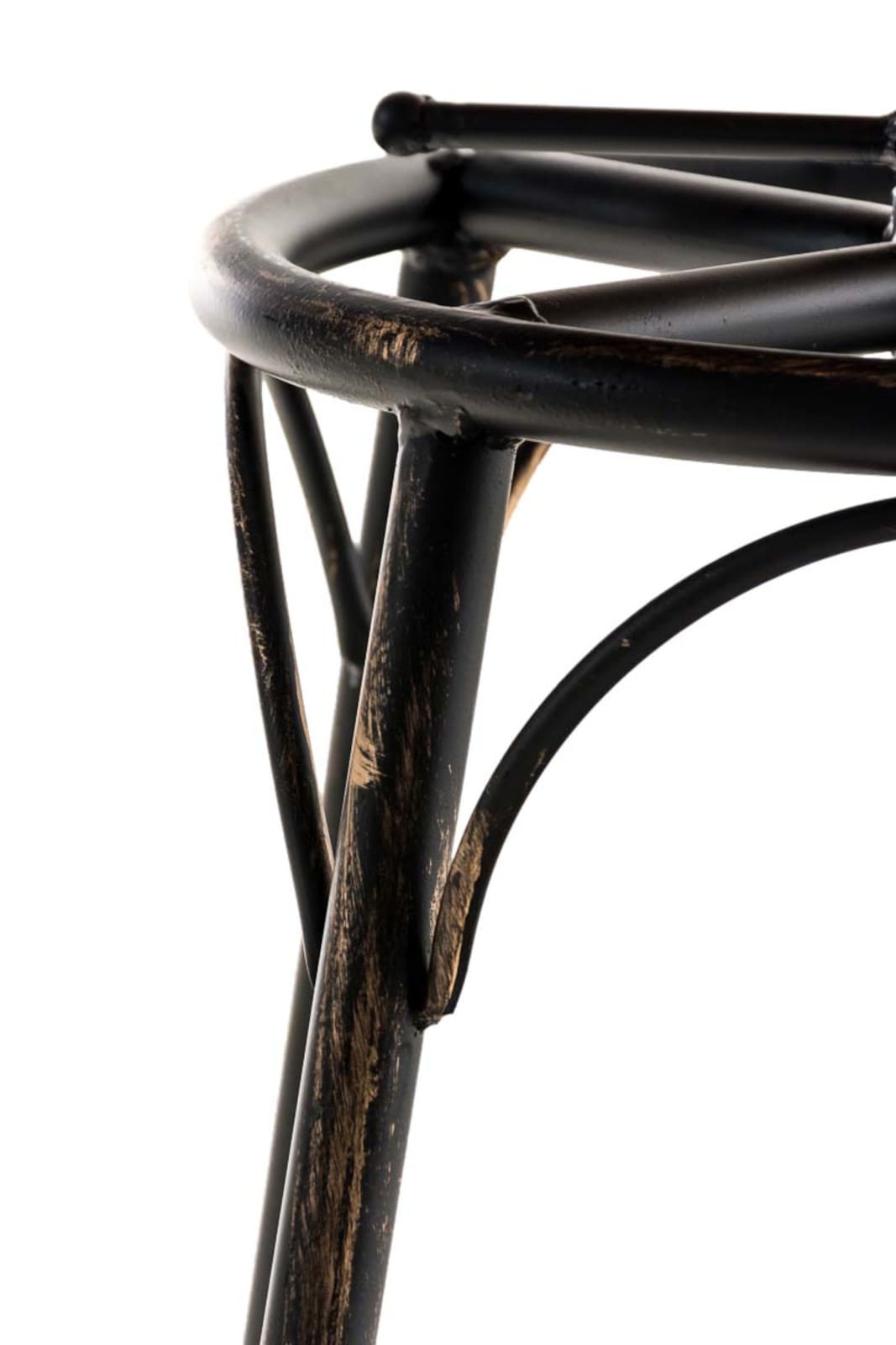 CLP 2er-Set Barhocker Beam Mit Holzsitz Und Metallgestell I Sitzhocker mit runder Sitzfläche I Höhenverstellbar Drehbar