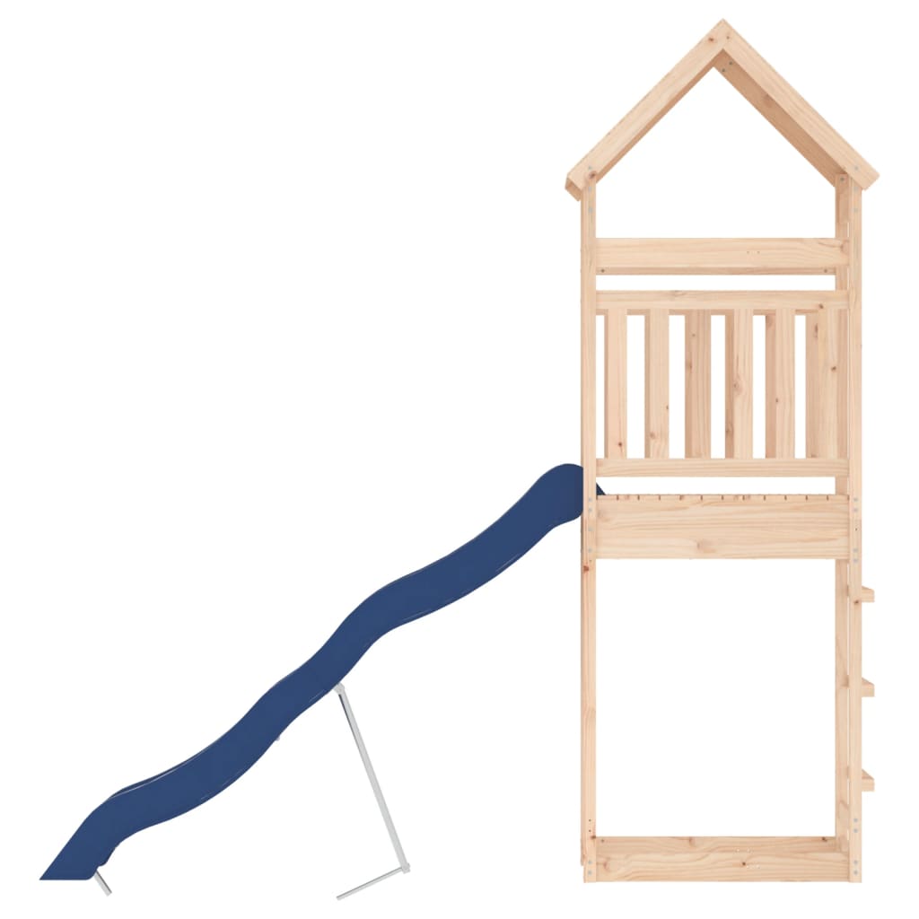 Aire de jeux d'extérieur balançoires toboggan portiques robuste jeux jardin 55 x 292 x 264 cm bois de pin massif