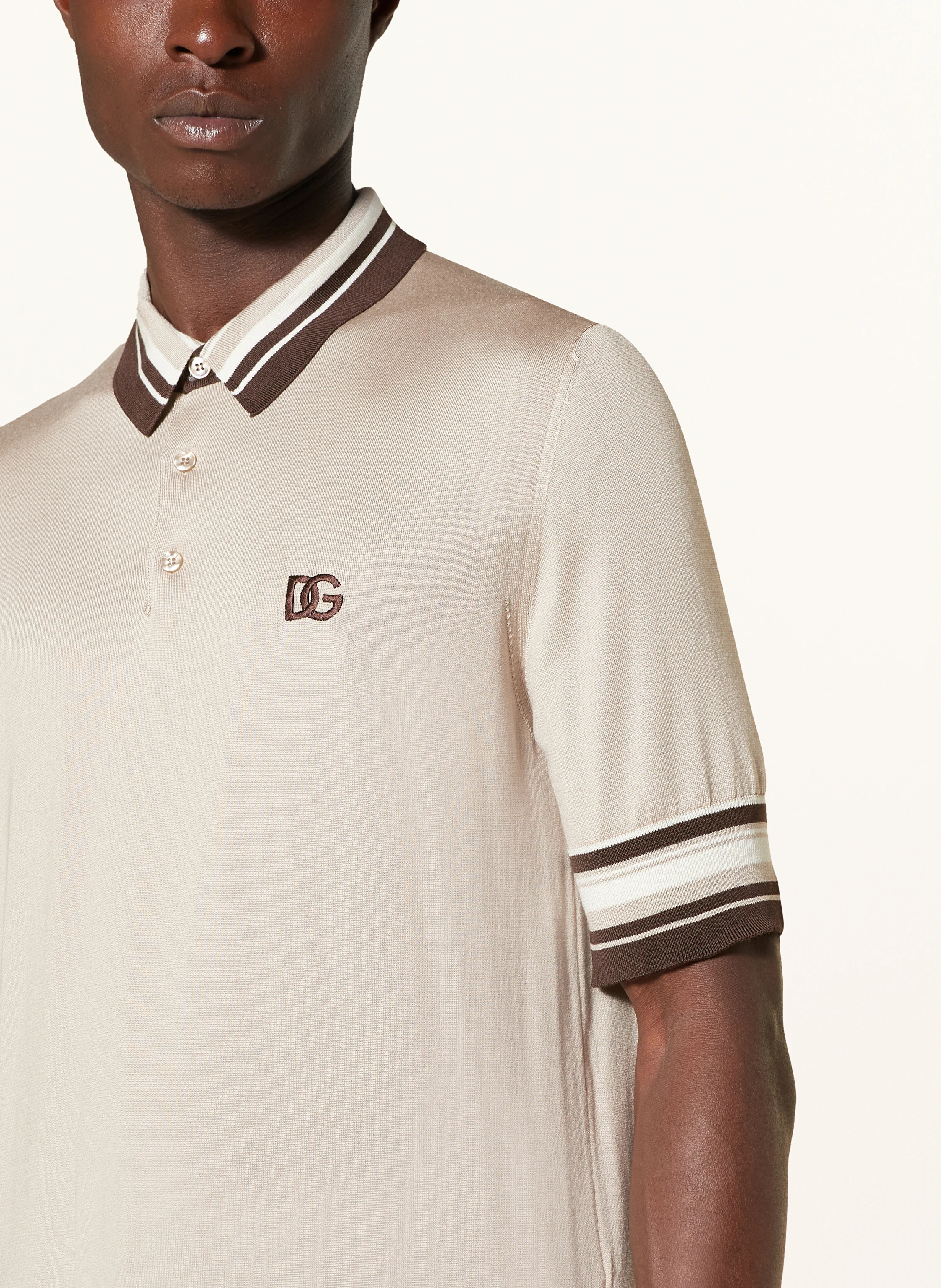 DOLCE & GABBANA Strick-Poloshirt aus Seide