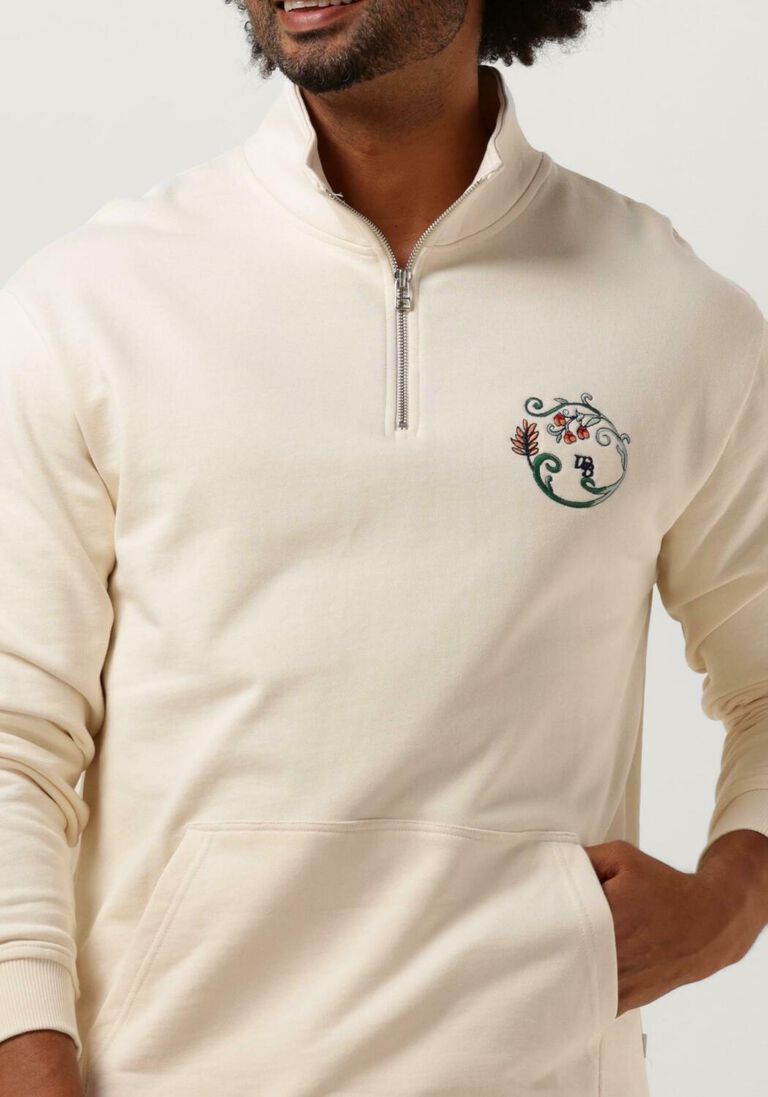 WOODBIRD gebroken wit woodbird sweater lass curl half-zip