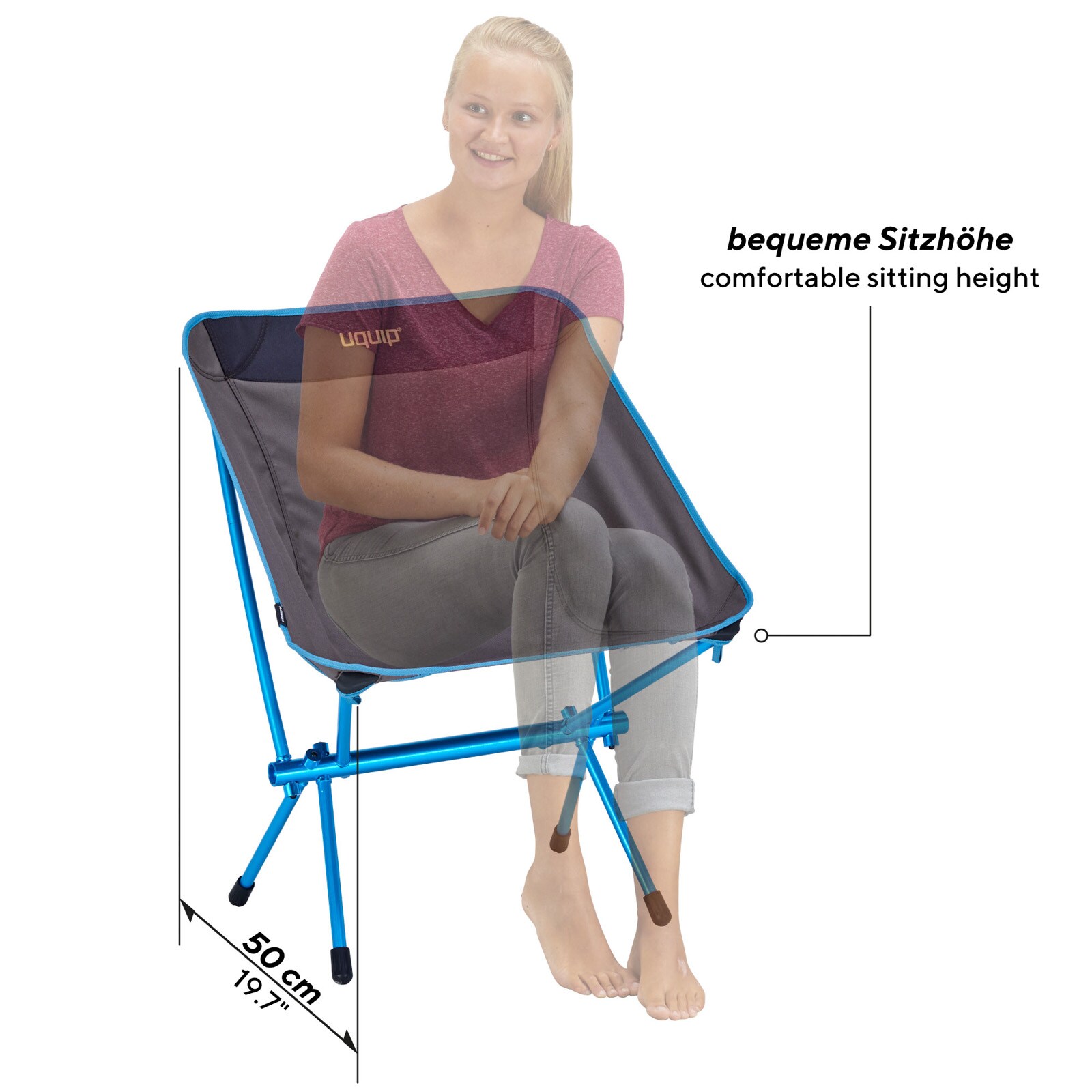 UQUIP Campingstuhl Infinity Leichtgewichtsstuhl Faltbar Ultraleicht Alu 130 kg