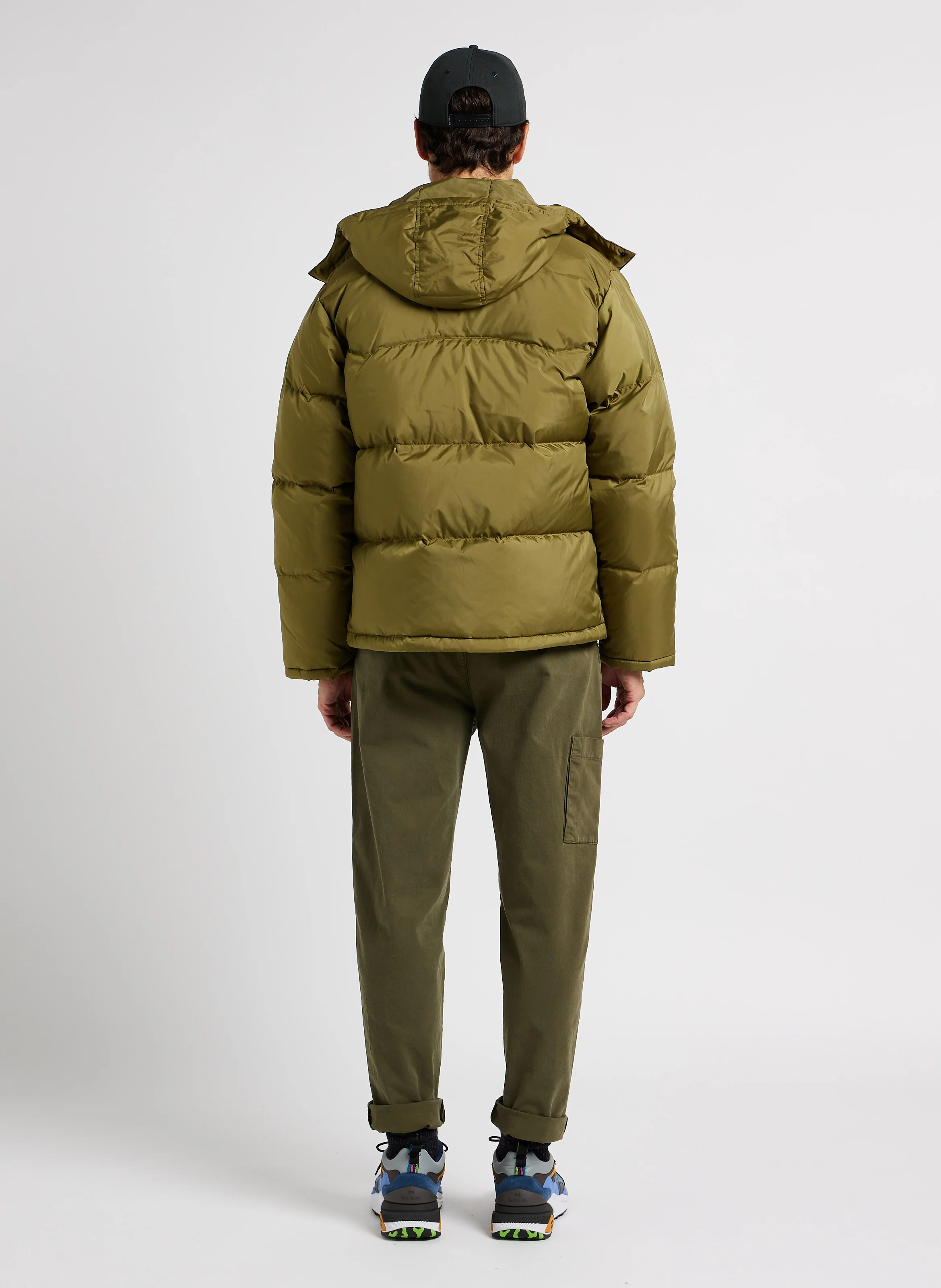 LAUREL SHORT PUFFER - Doudoune à capuche amovible droite | Vert
