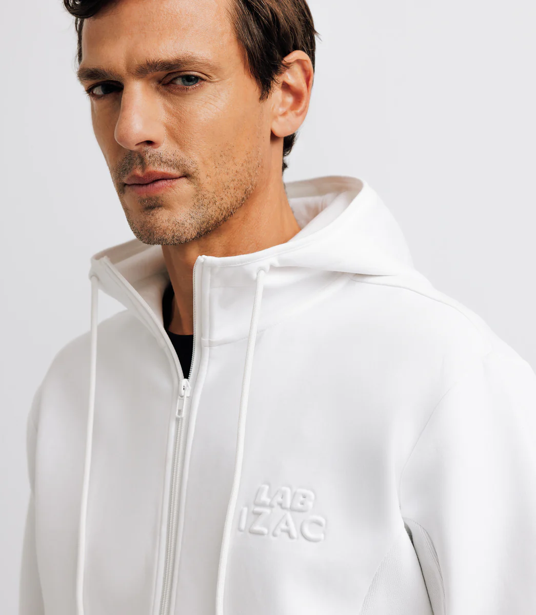 Pull sweat à capuche blanc