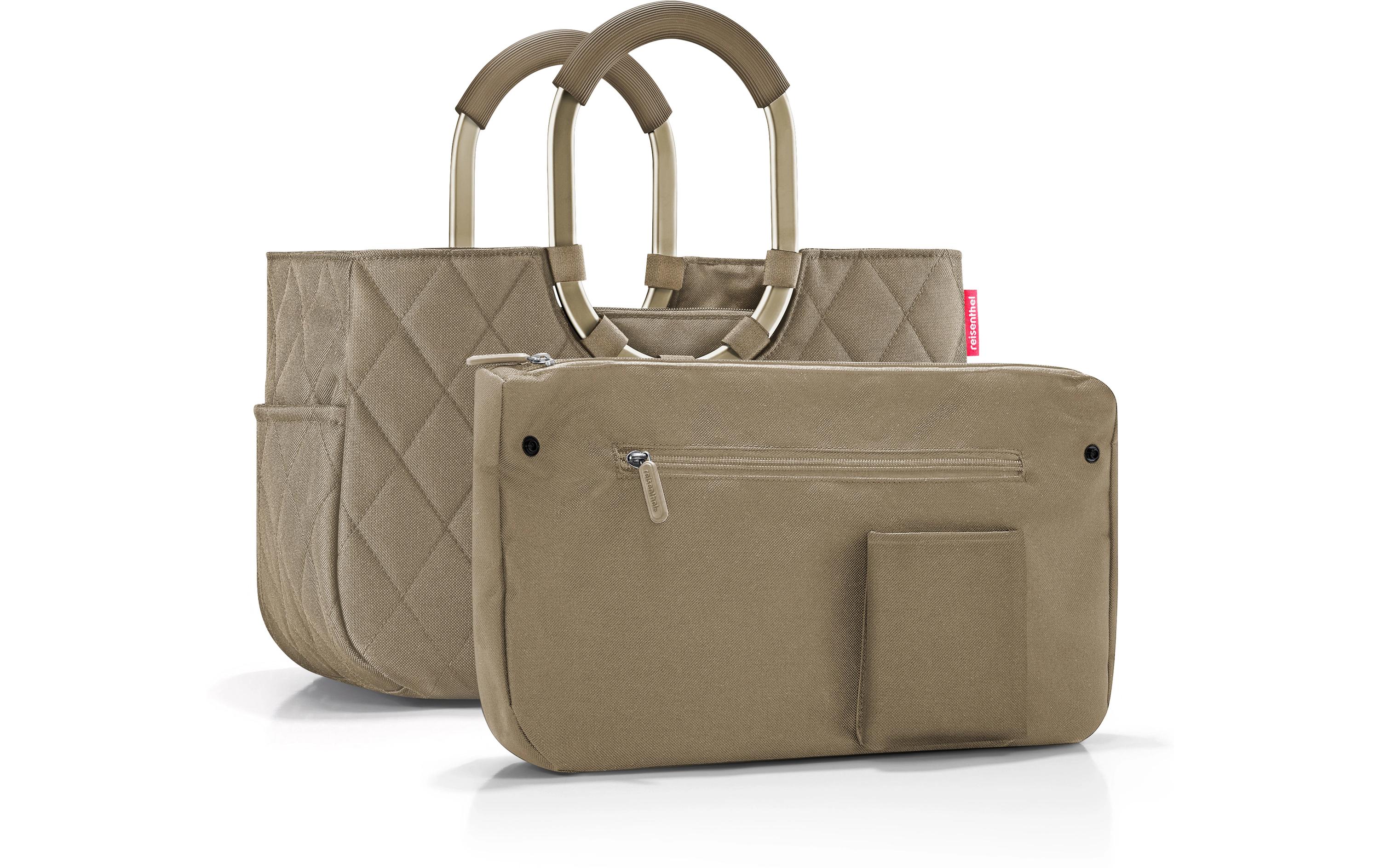 Einkaufskorb loopshopper M Frame Rhombus oliveElegante Einkaufstasche