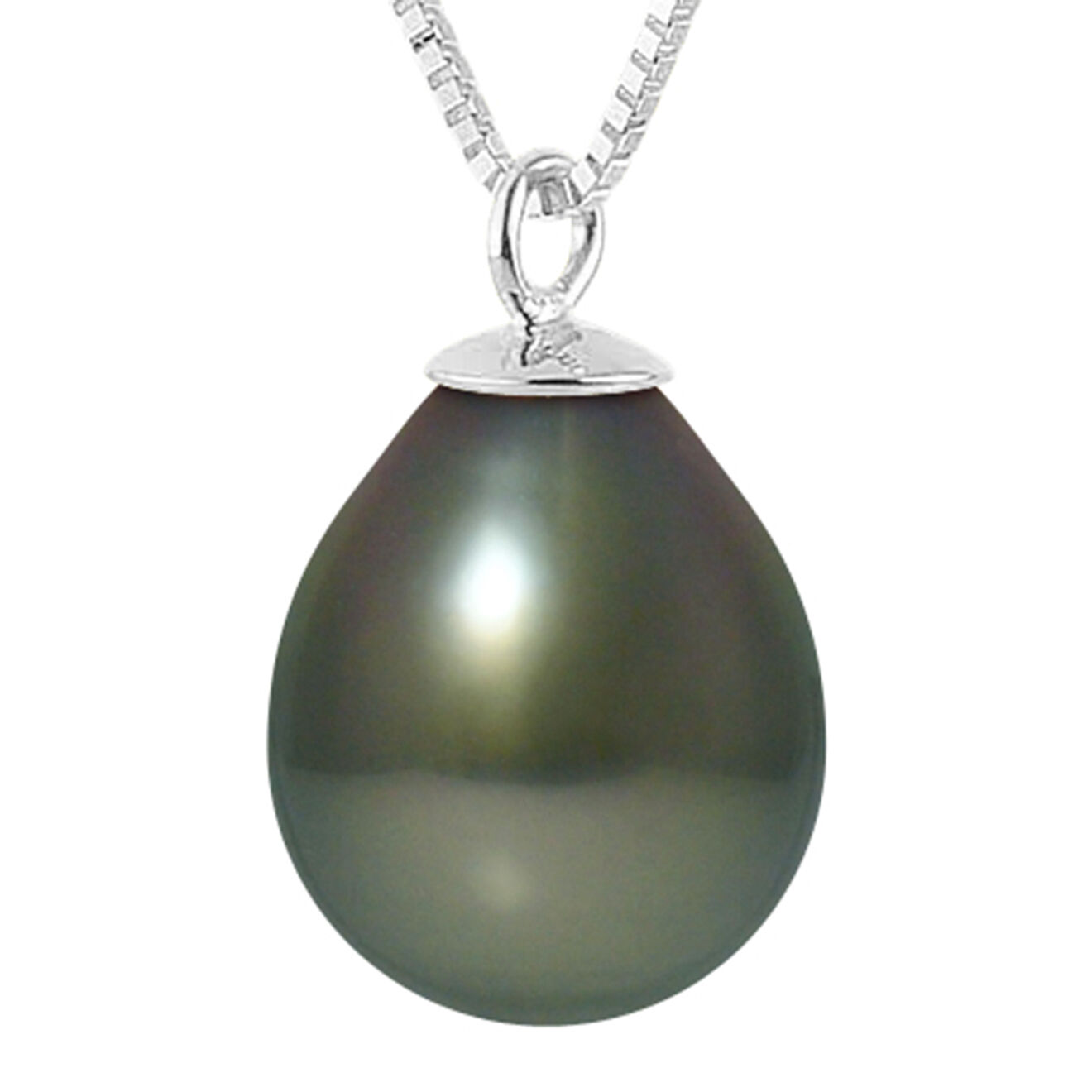 Pearl Addict Collier Yolande Argent & Perle de Tahiti gris/vert