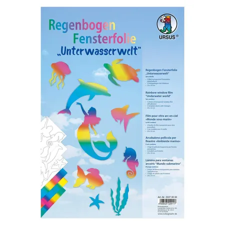 URSUS Regenbogen Fensterfolie, selbstklebend, Unterwasserwelt