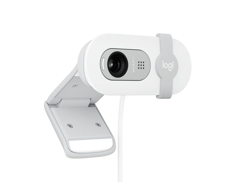 Logitech Brio 100 Weiss Full HD-Webcam mit integrierter Abdeckblende