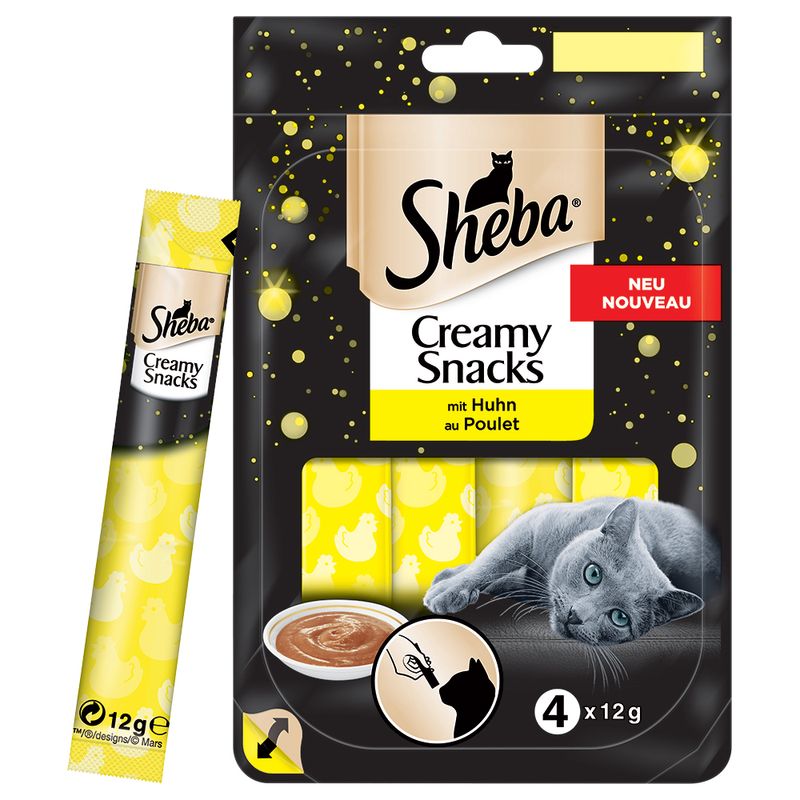 Lots économiques Sheba Creamy Snacks 8 x 12 g