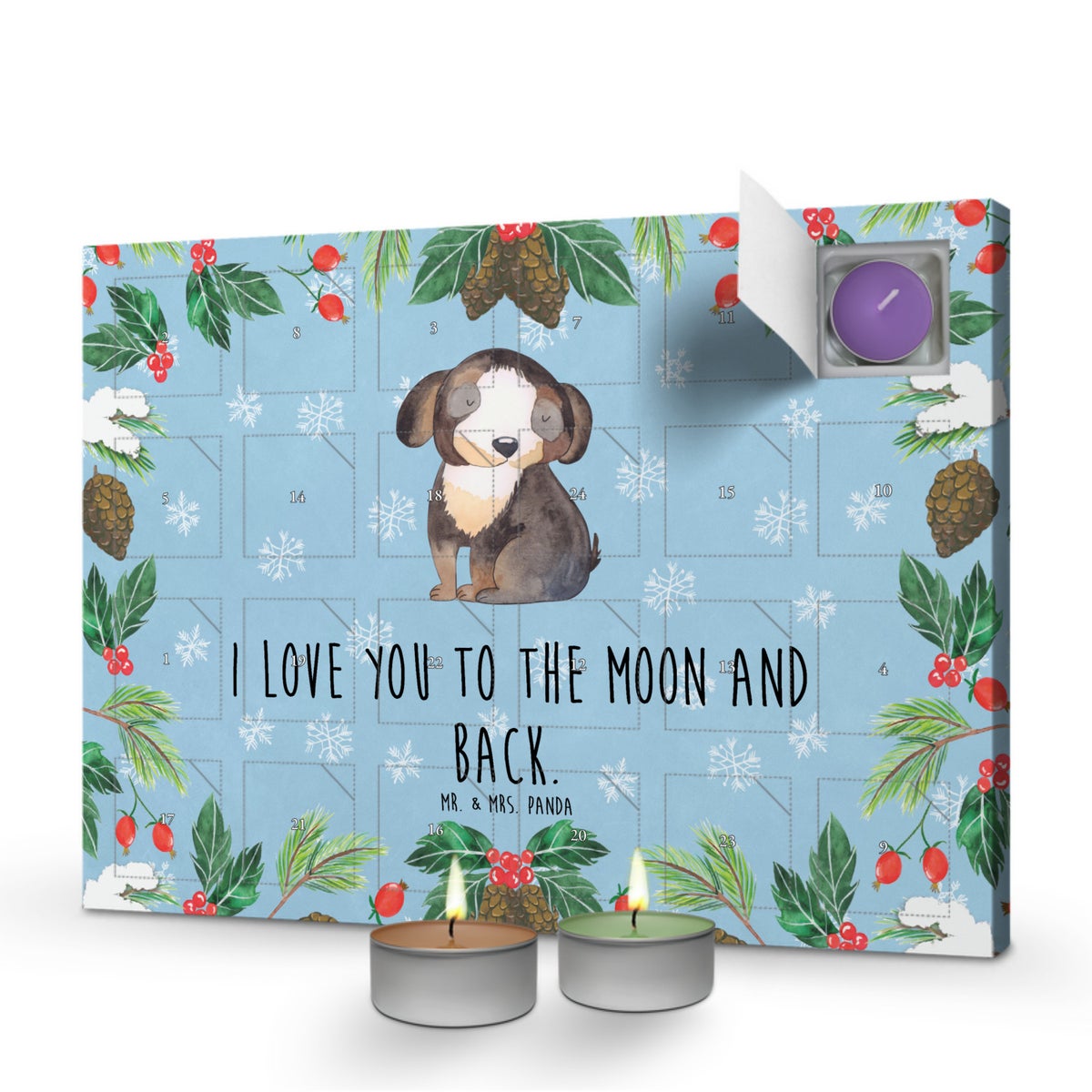 Mr. & Mrs. Panda Geurkaars Adventskalender voor Honden - Blauw Pastel